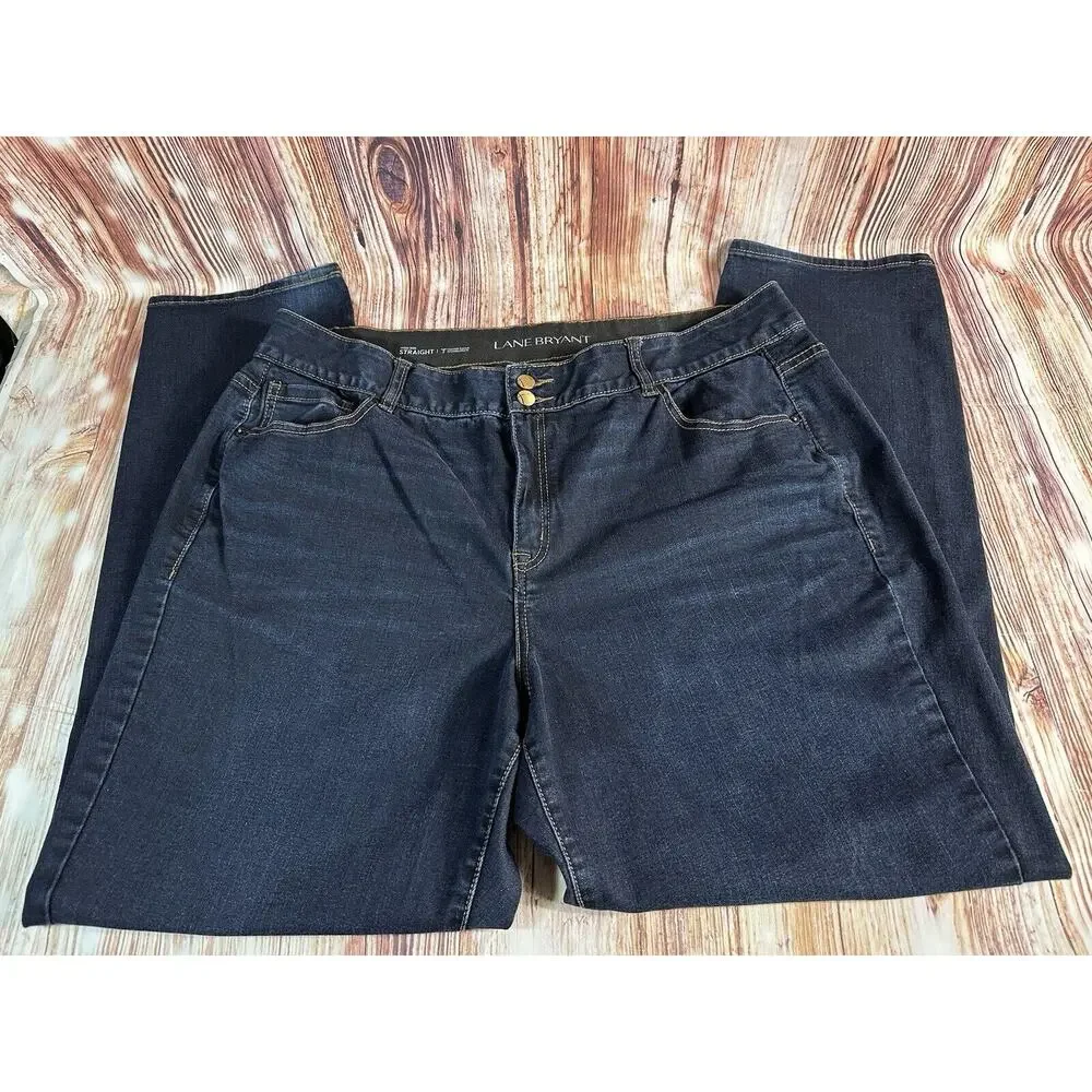 Lane Bryant High Rise Straight Leg Womens Size 22 Blue Jeans Denim Pants 39x32 - Picture 3 of 12